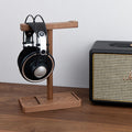 Wooden Headphone Stand Walnut Headphone Rack Rustic Desktop HeElegant Walnut Wood Headphone Stand – Rustic Desktop Organizer for Gaming & Music Headsetsadphone Hanger Universal Headphone Holder for Most Music Game