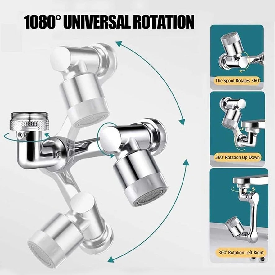1080° Rotatable Faucet Sprayer Head with Dual Spray Modes for Kitchen & Bathroom Sink
