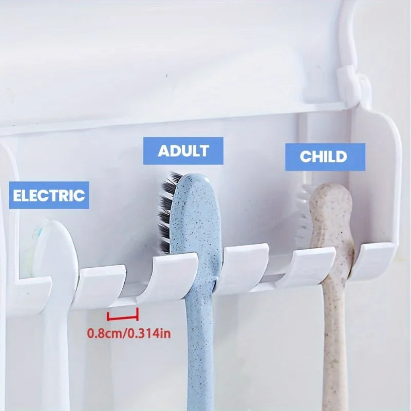 Wall-Mounted Toothbrush Holder Set with Automatic Toothpaste Dispenser & Cup