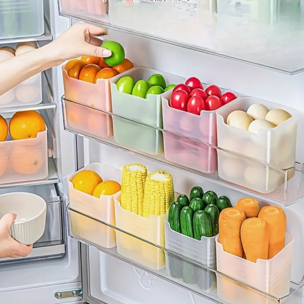 6-Pack Clear Refrigerator Storage Bins with Handles – BPA-Free Food Organizers