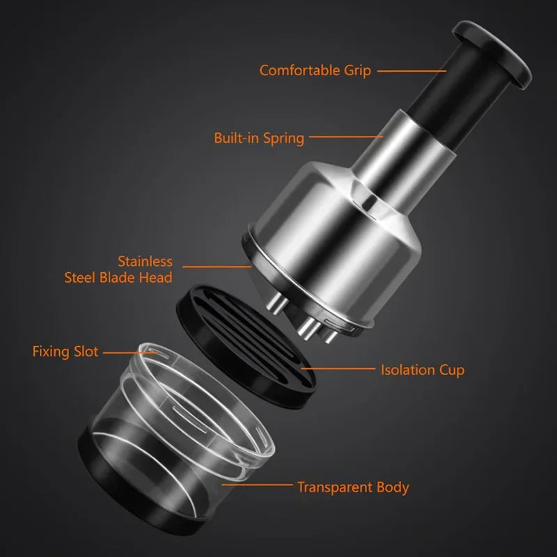 Manual Garlic Press & Mincer – Multi-Function Garlic Crusher & Vegetable Chopper