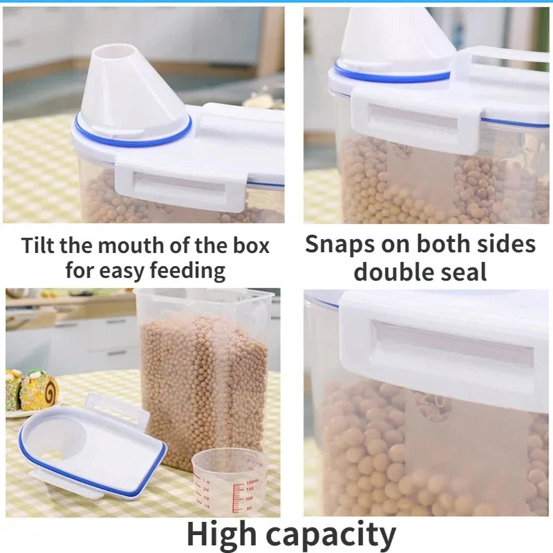 Contenedor premium para alimentos de mascotas con cierre hermético - Duradero, gran capacidad, fácil de limpiar y diseño elegante para perros y gatos