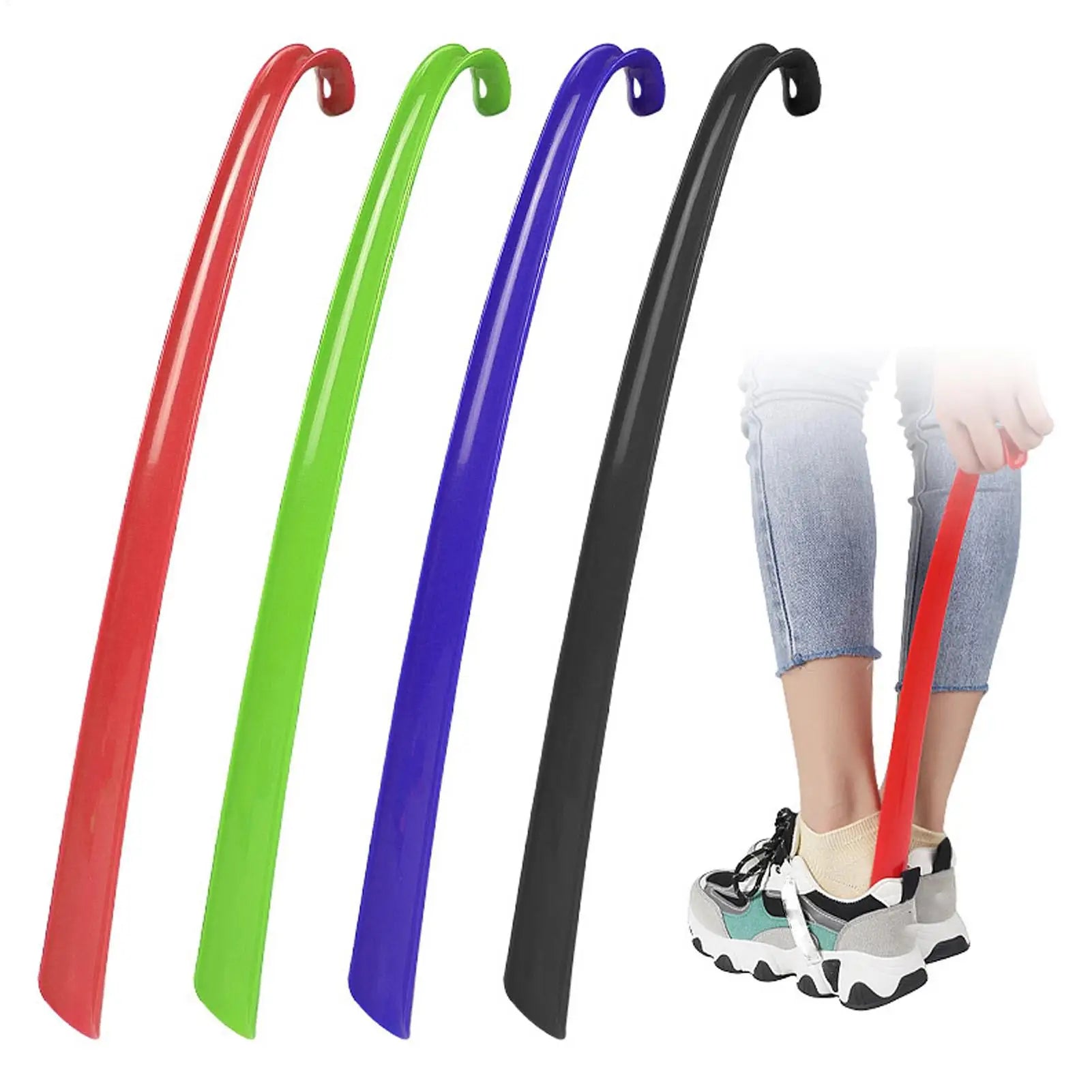 Long Handle Shoe Horn with Grip – 16.7" Easy Shoe Helper for Seniors, Boots, Sneakers & Everyday Footwear