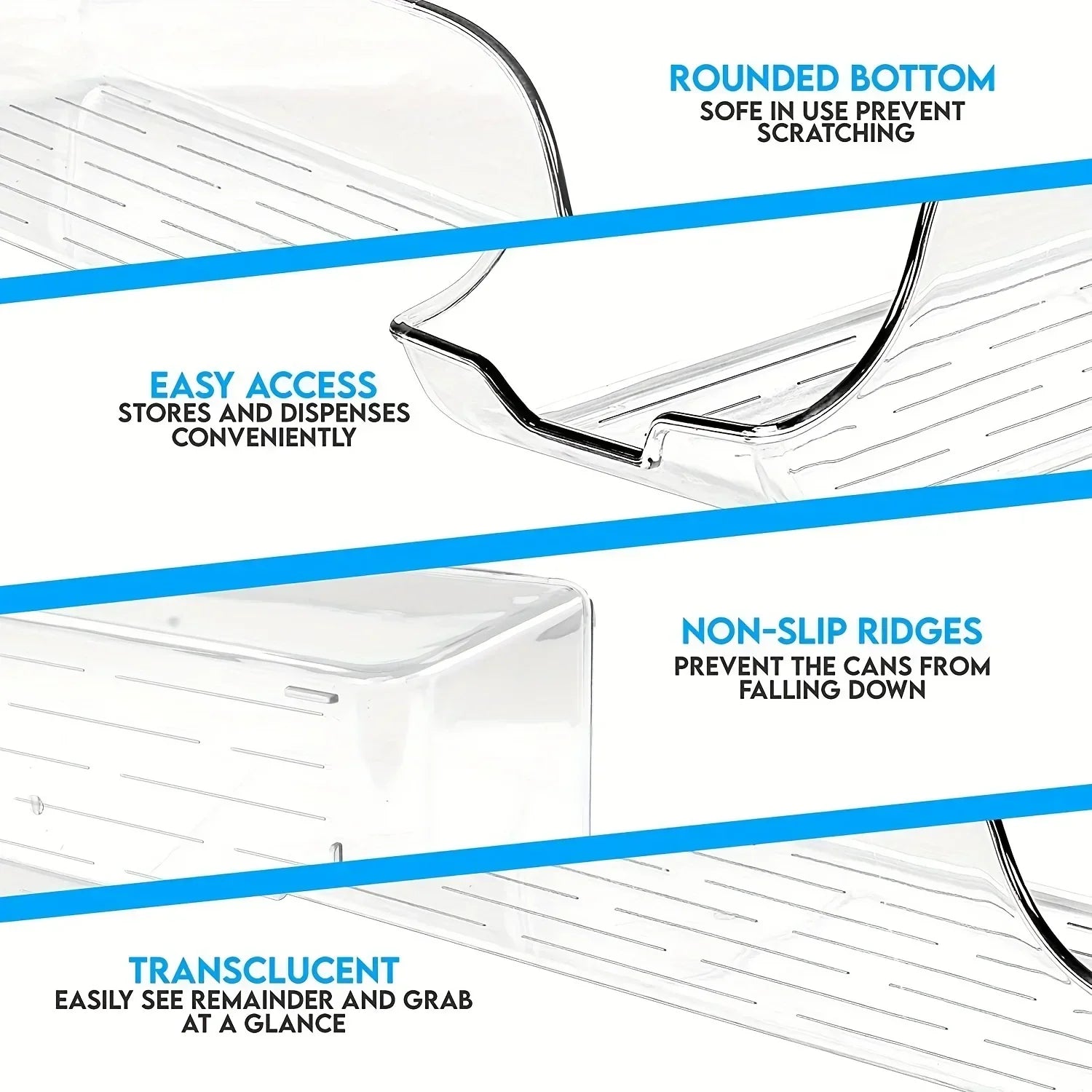 Auto-Rolling Can Dispenser for Refrigerator & Pantry Organization