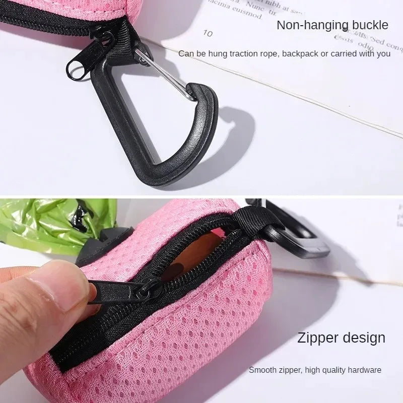 Hanging Dog Poop Bag Dispenser – Portable Pet Waste Bag Holder for Walks, Travel & Outdoor Cleanup
