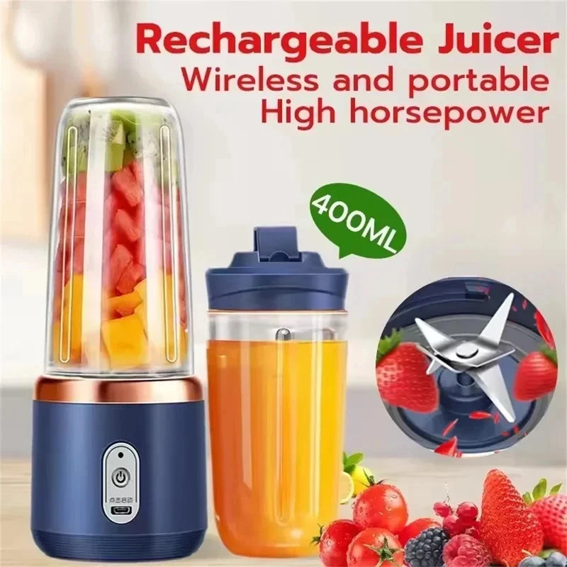 Portable 6-Blade USB Rechargeable Blender for Smoothies, Juices & Baby Food
