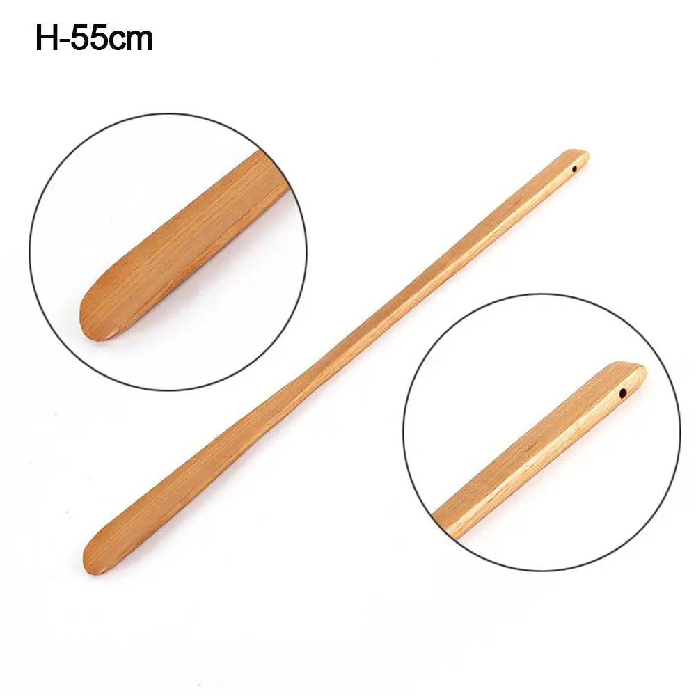 Calzador profesional de mango extralargo, de madera, fácil de usar, para personas mayores, herramienta para ponerse los zapatos.
