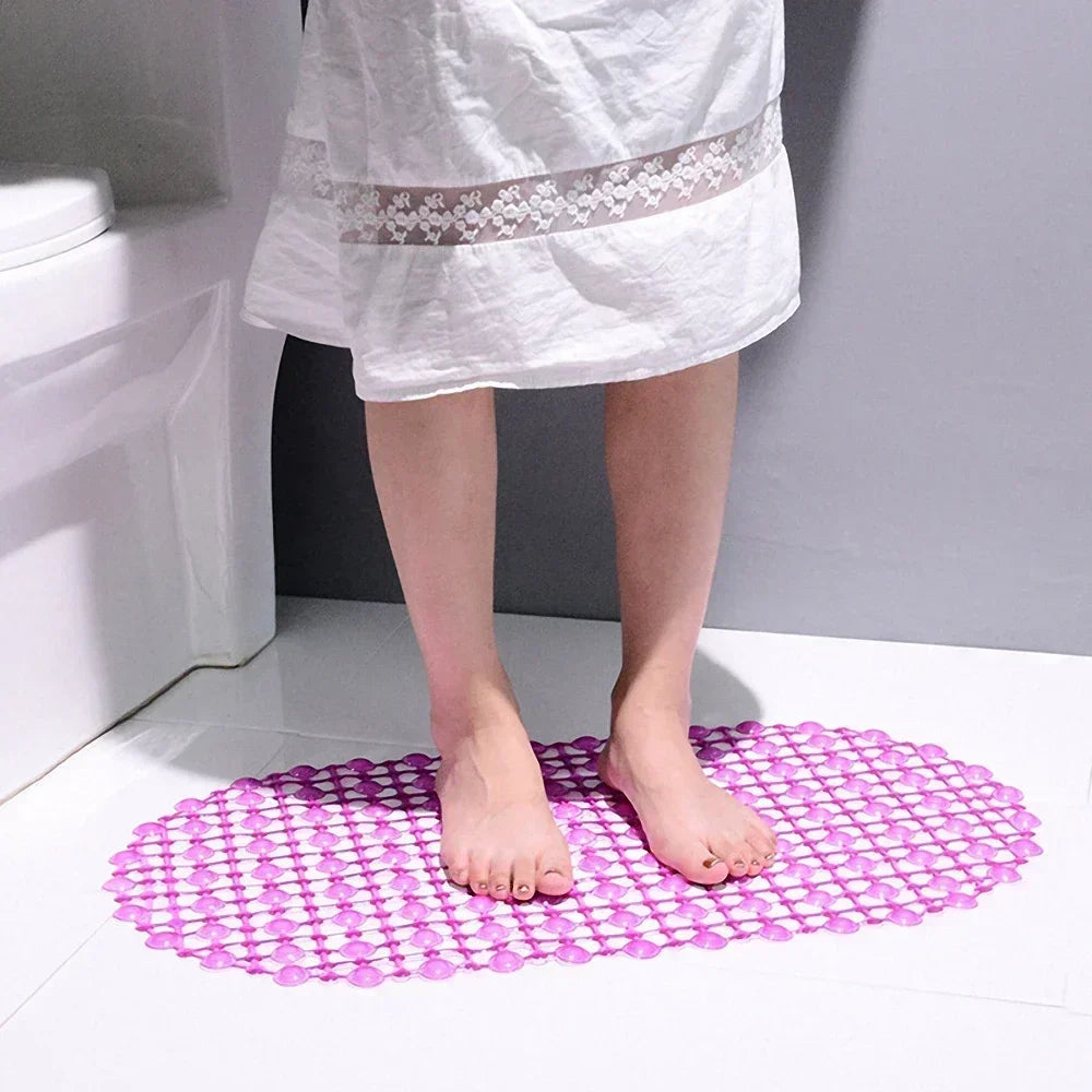 Non-Slip Bathtub & Shower Mat with Suction Cups – PVC Massage Bath Mat, Waterproof Bathroom Safety Rug (38 × 68 cm)