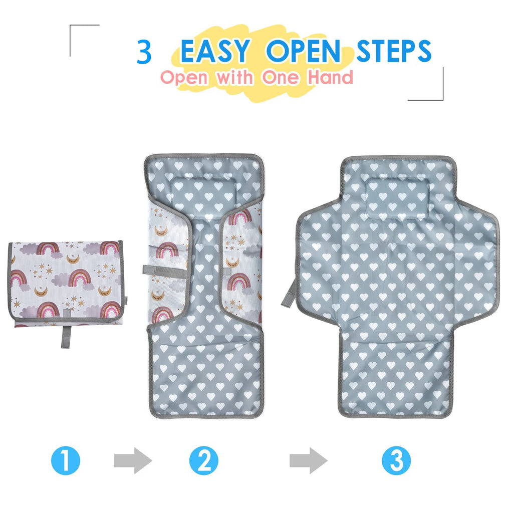 Waterproof Baby Changing Mat – Foldable Portable Diaper Changing Pad with Soft Padding, Reusable Infant Changing Station for Travel & Home