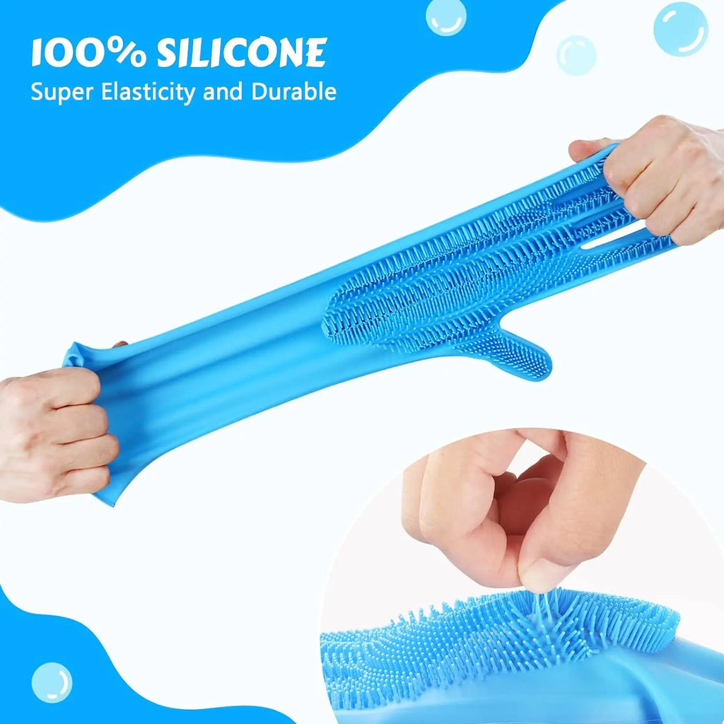 Guantes de Aseo para Mascotas Perro Gato Baño Limpieza Guante Cepillo Champú Limpieza Suave Silicona Removedor de Pelo Guante Protección de la Piel de la Mano