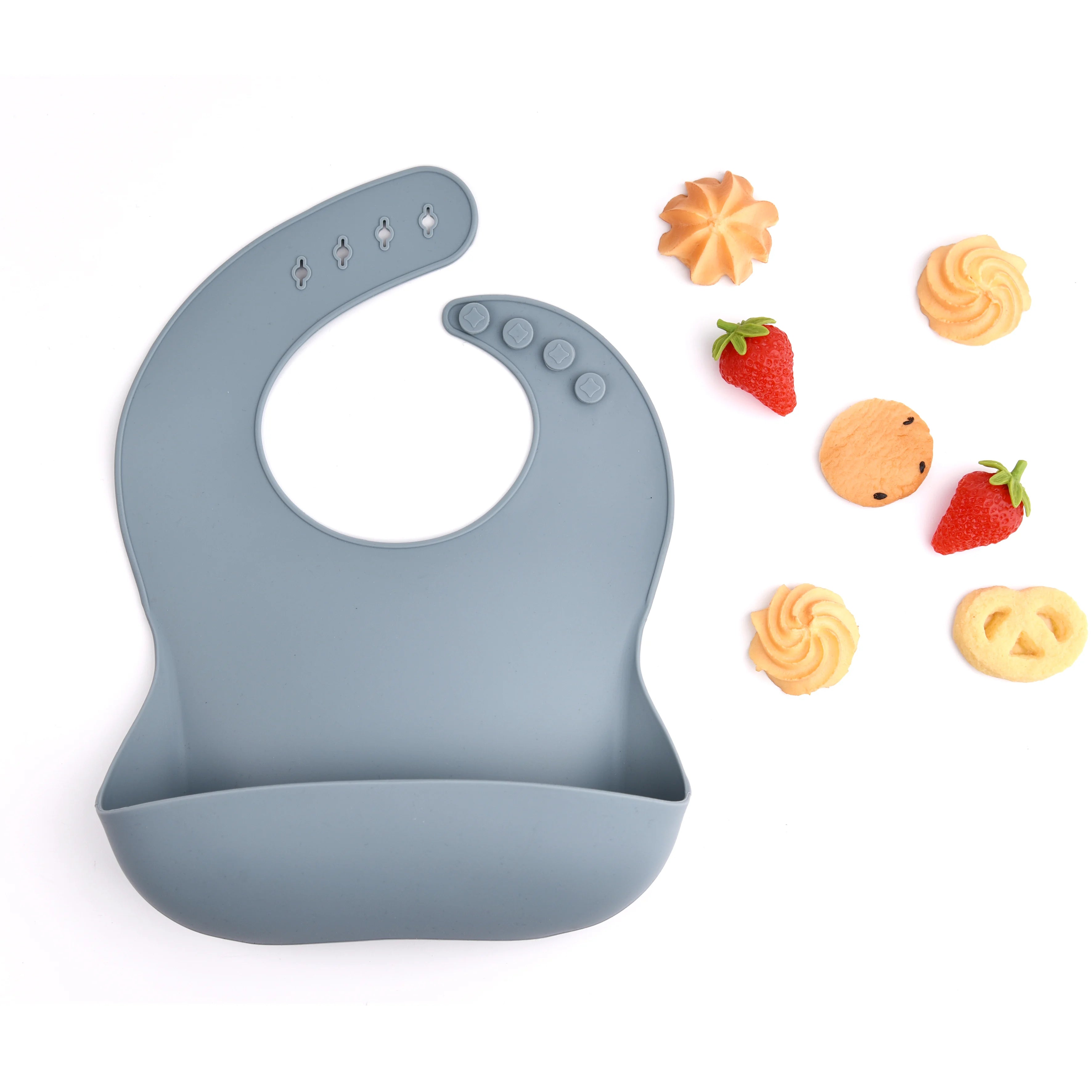 Silicone Baby Bib with Food Catcher – Waterproof Soft Feeding Bib for Infants, Adjustable Easy Clean Baby Bib