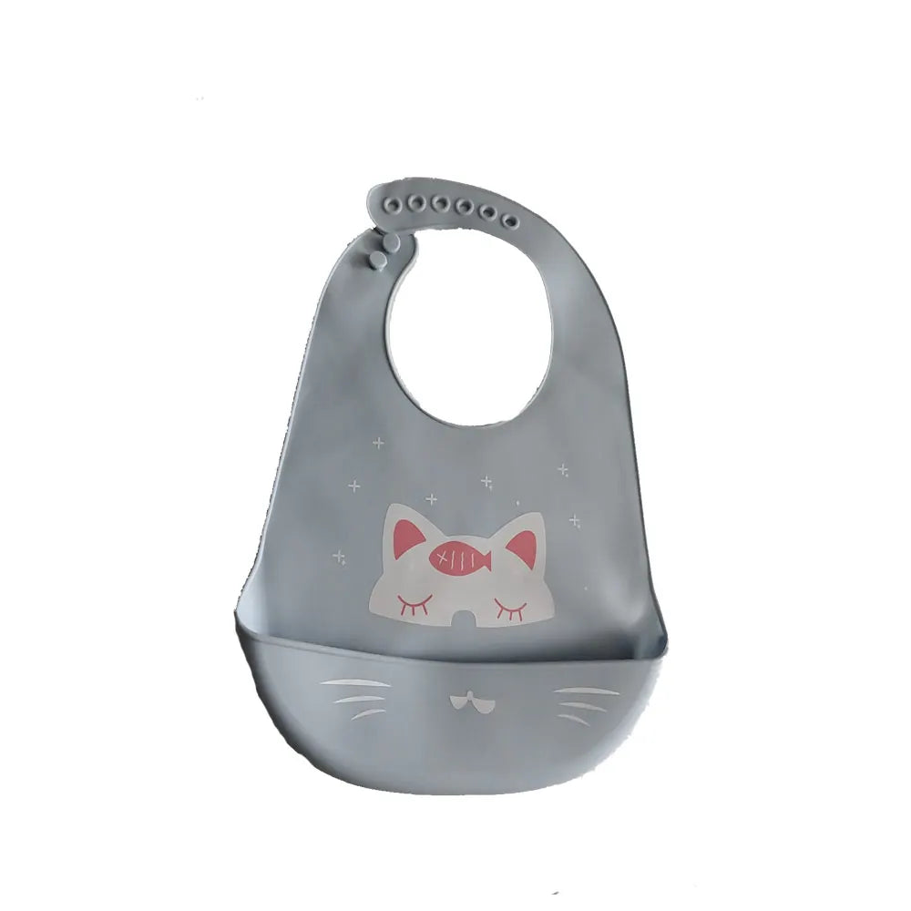 Baberos de silicona para niños y niñas para bebés y niños pequeños, babero de alimentación suave impermeable ajustable con recolector de alimentos grande, sin BPA