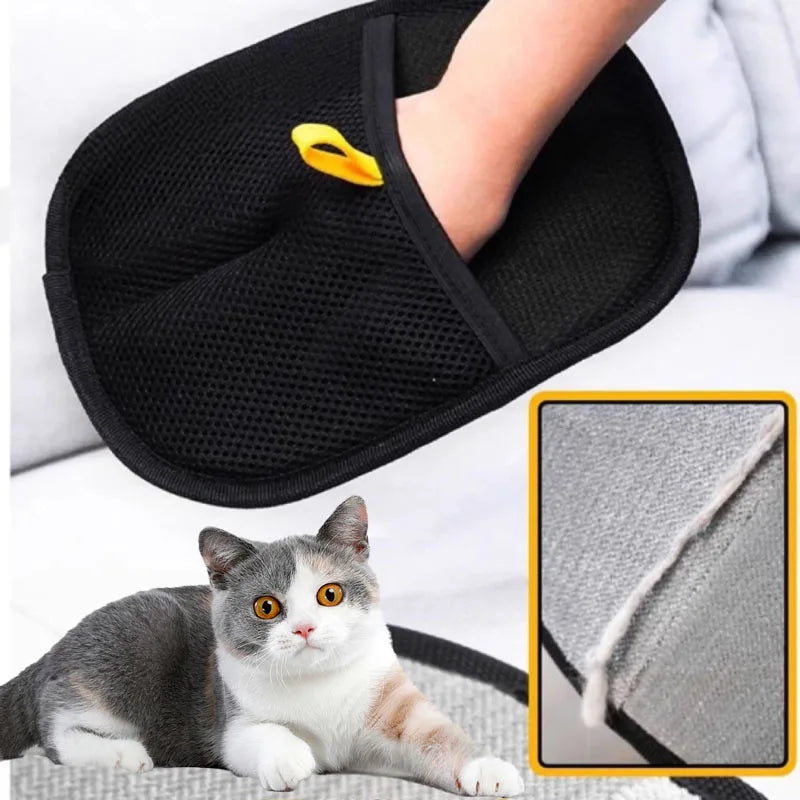Guantes de aseo para mascotas, cepillo quitapelos, guante de limpieza para gatitos, eliminador de pelo de perro y gato de sofás, alfombras, ropa, accesorios para mascotas