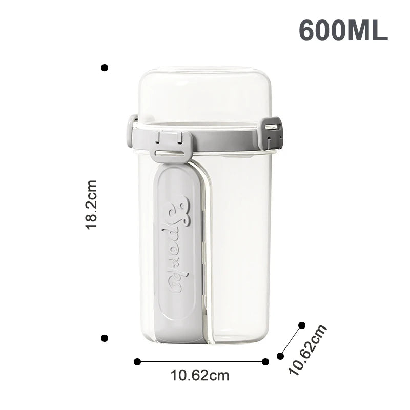 Portable Salad Cup with Fork & Spoon – Double Layer Fresh Keeping Meal Container for Salads, Fruits, Snacks & Yogurt