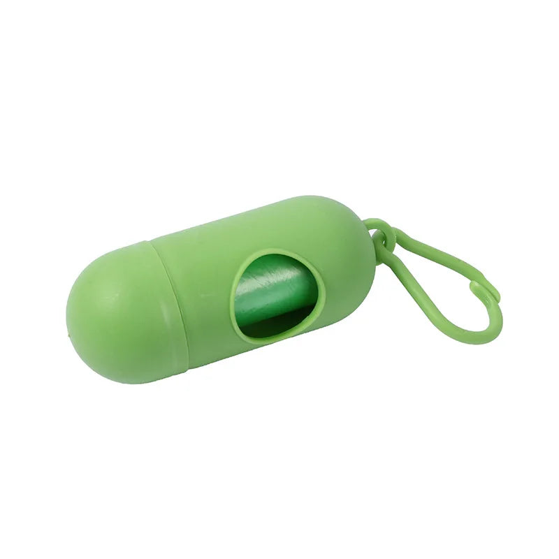 Portable Pet Waste Bag Dispenser – Bullet-Shaped Poop Bag Holder for Dog Walking & Outdoor Cleanup