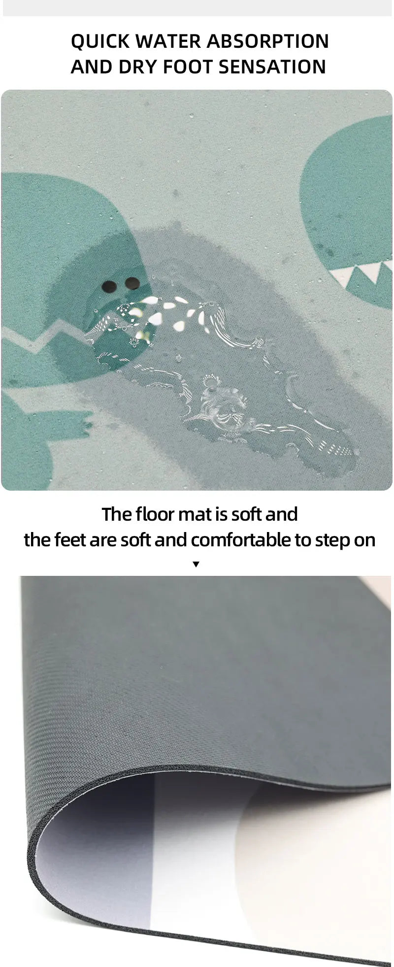 Non-Slip Memory Foam Bath Mat – Soft Absorbent Bathroom Rug with Anti-Slip Backing for Bathroom, Bedroom, Entryway & Laundry Room