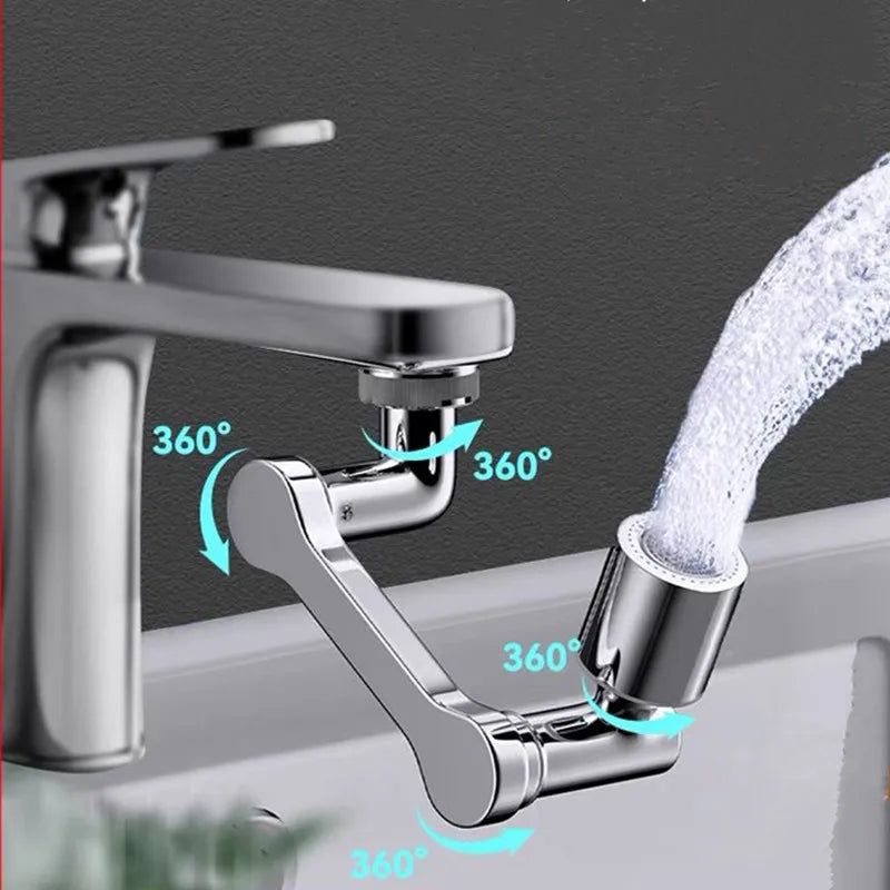 Extensor de grifo de acero inoxidable giratorio 1080°, boquilla pulverizadora para grifo, aireador mezclador de baño universal, 2 modos de pulverización