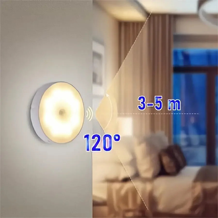 Rechargeable Motion Sensor Night Light – Adjustable LED Light for Bedroom, Stairs & Closet