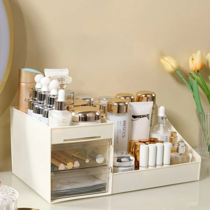 1 Organizador de cosméticos Organizador de escritorio Estantería Organizador de dormitorio Cajón Organizador de cosméticos de dormitorio Estuche de exhibición de cosméticos