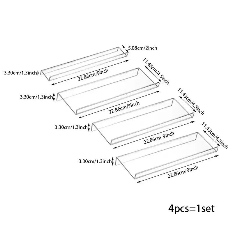 Organizador de especias de 4 niveles, organizador de especias acrílico ajustable, organizador de condimentos expandible para gabinetes de cocina