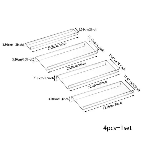 Organizador de especias de 4 niveles, organizador de especias acrílico ajustable, organizador de condimentos expandible para gabinetes de cocina