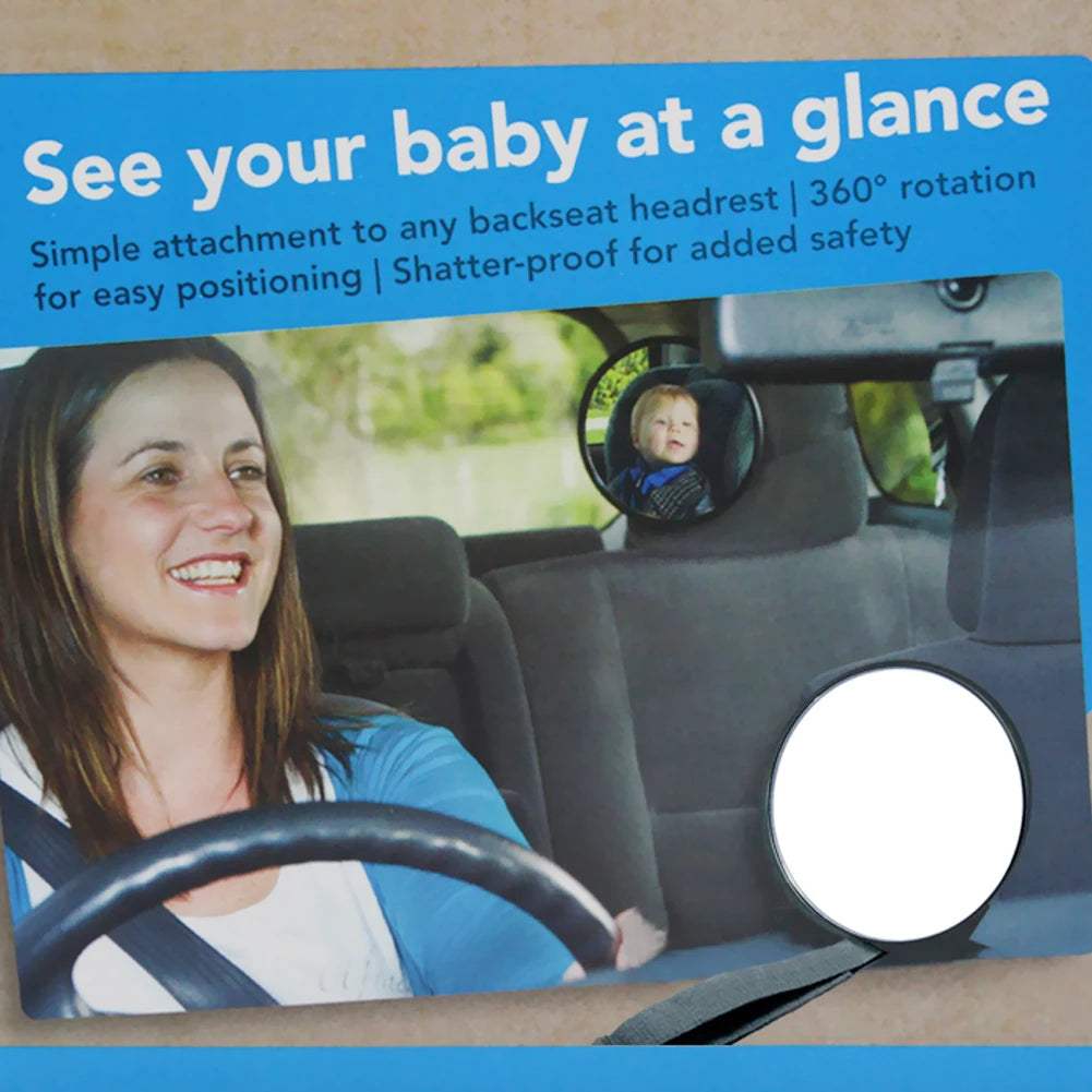 Adjustable Baby Car Mirror for Rear-Facing Seats – Shatter-Resistant Back Seat Safety Mirror with Wide-Angle View
