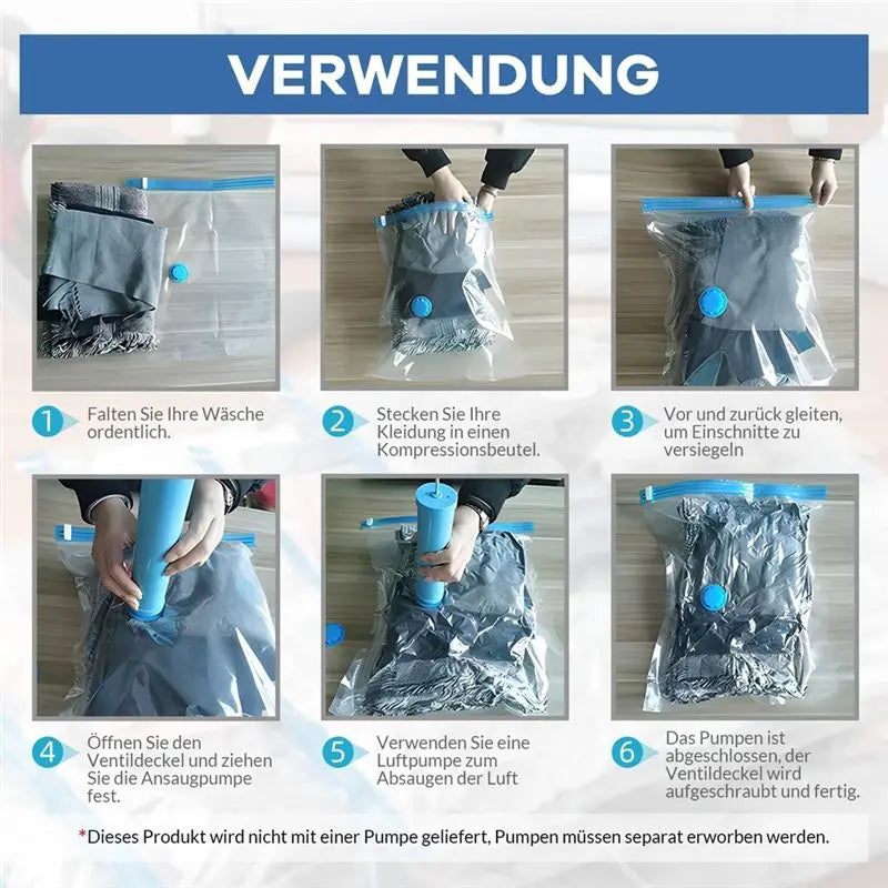 Tendencia Actual - Bolsas de Vacío para Ropa - Paquete de 10 Bolsas de Almacenamiento Reutilizables de 40 x 30 cm Bolsas de Vacío con Cierre y Ahorro de Espacio para Viaje