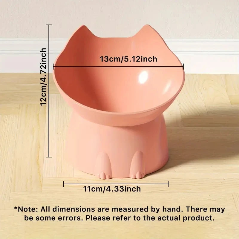 1 unidad de comedero elevado WhiskerWare para gatos, plato de plástico elevado antideslizante con borde inclinado, protección para el cuello para comida de gatitos