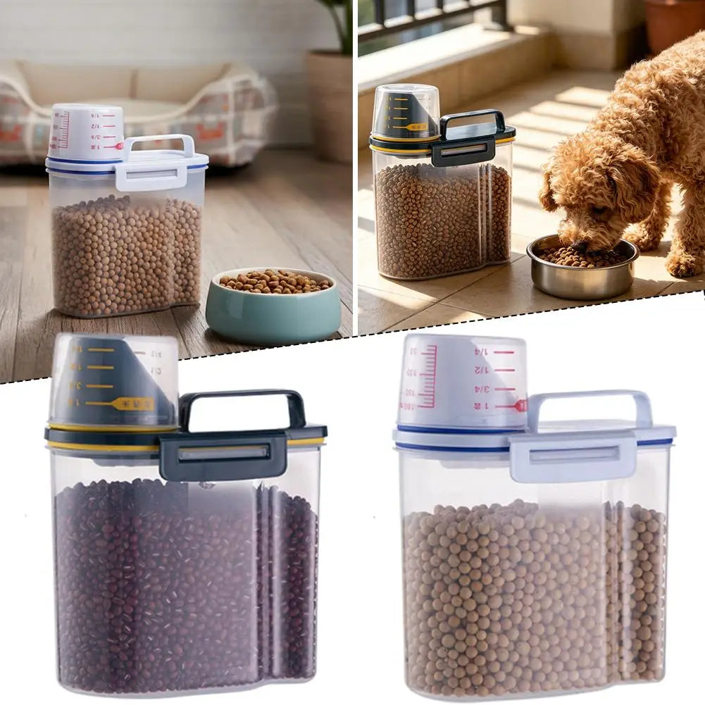 Contenedor premium para alimentos de mascotas con cierre hermético - Duradero, gran capacidad, fácil de limpiar y diseño elegante para perros y gatos