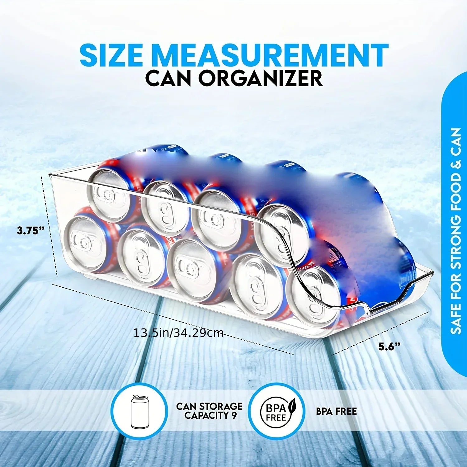 Auto-Rolling Can Dispenser for Refrigerator & Pantry Organization