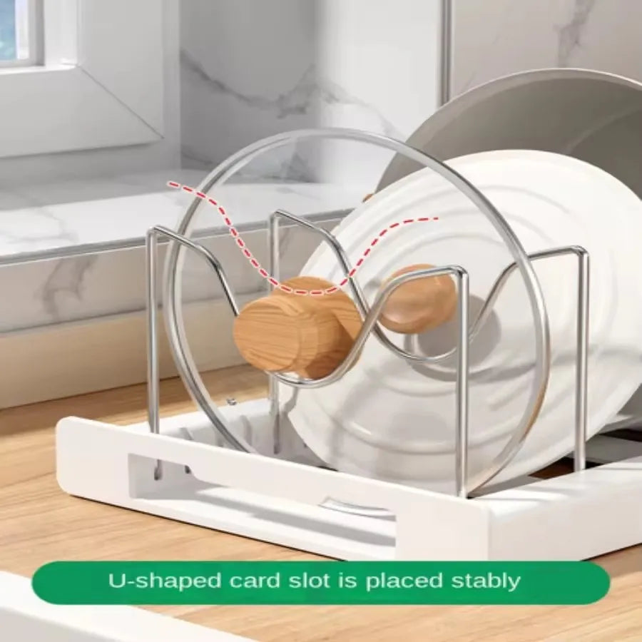 Expandable Pot & Pan Organizer Rack with Adjustable Dividers