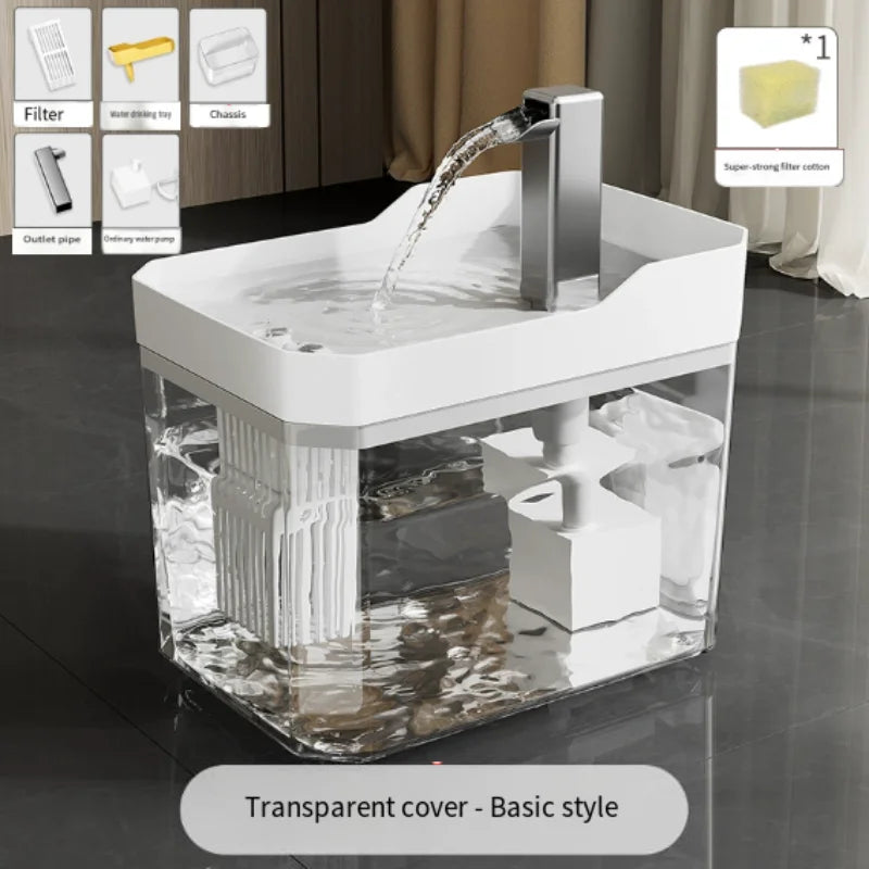 Automatic Cat Water Fountain – 1.5L Filtered Pet Drinking Dispenser with Quiet USB Pump & Fresh Water Circulation