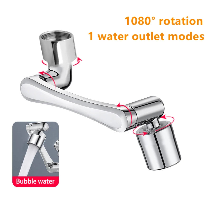 Extensor de Grifo Brazo Robótico ABS Modo Dual Simple Boquilla Giratoria Universal de 1080° para Lavabo de Baño