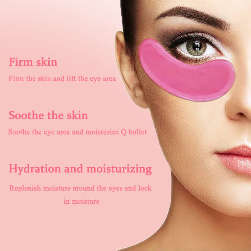 Pink Hydrating Eye Patches – 10 Pcs Moisturizing & Revitalizing