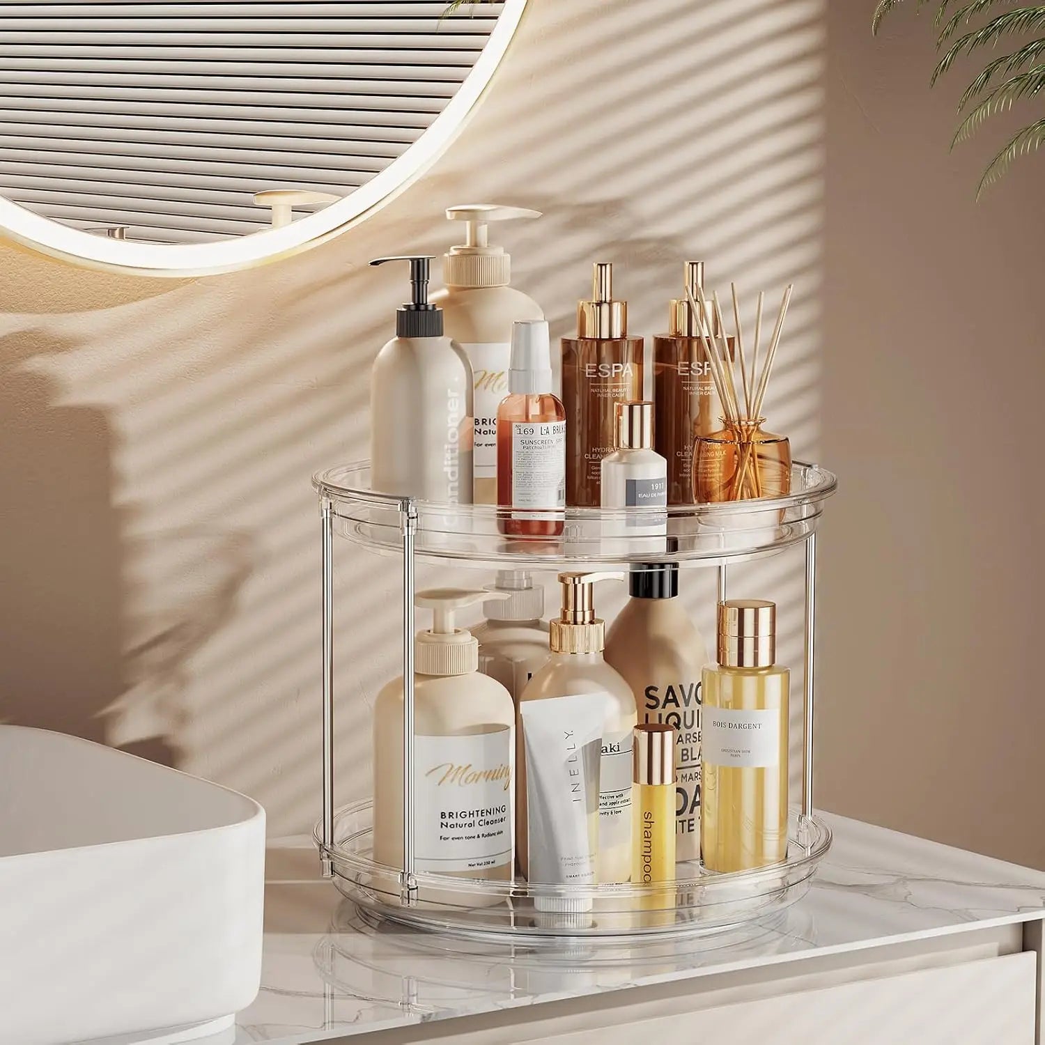 2-Tier 360° Rotating Lazy Susan Organizer for Kitchen, Pantry & Bathroom