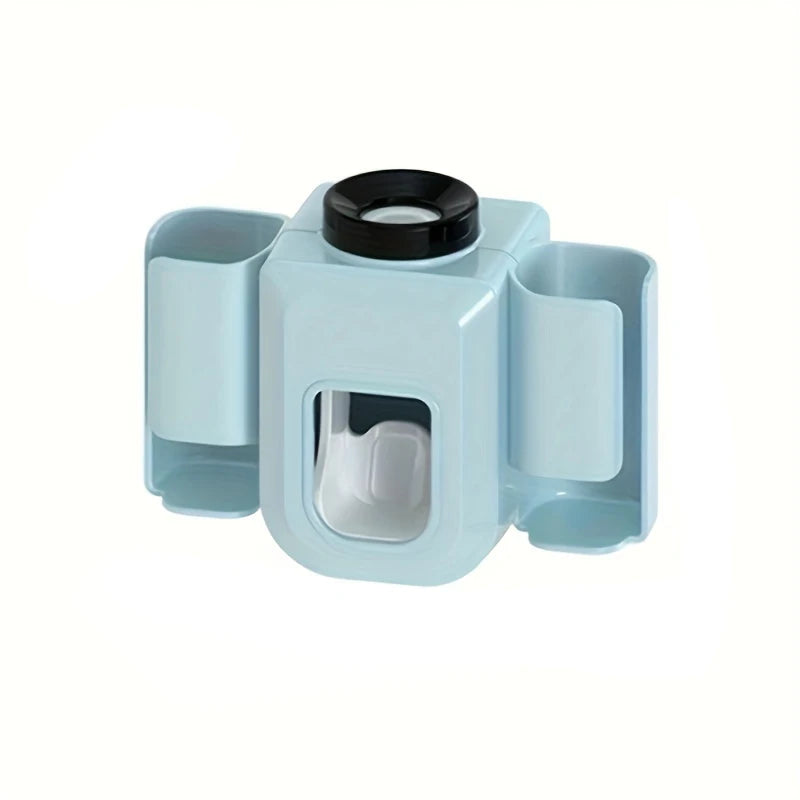 Wall-Mounted Automatic Toothpaste Dispenser & Toothbrush Holder