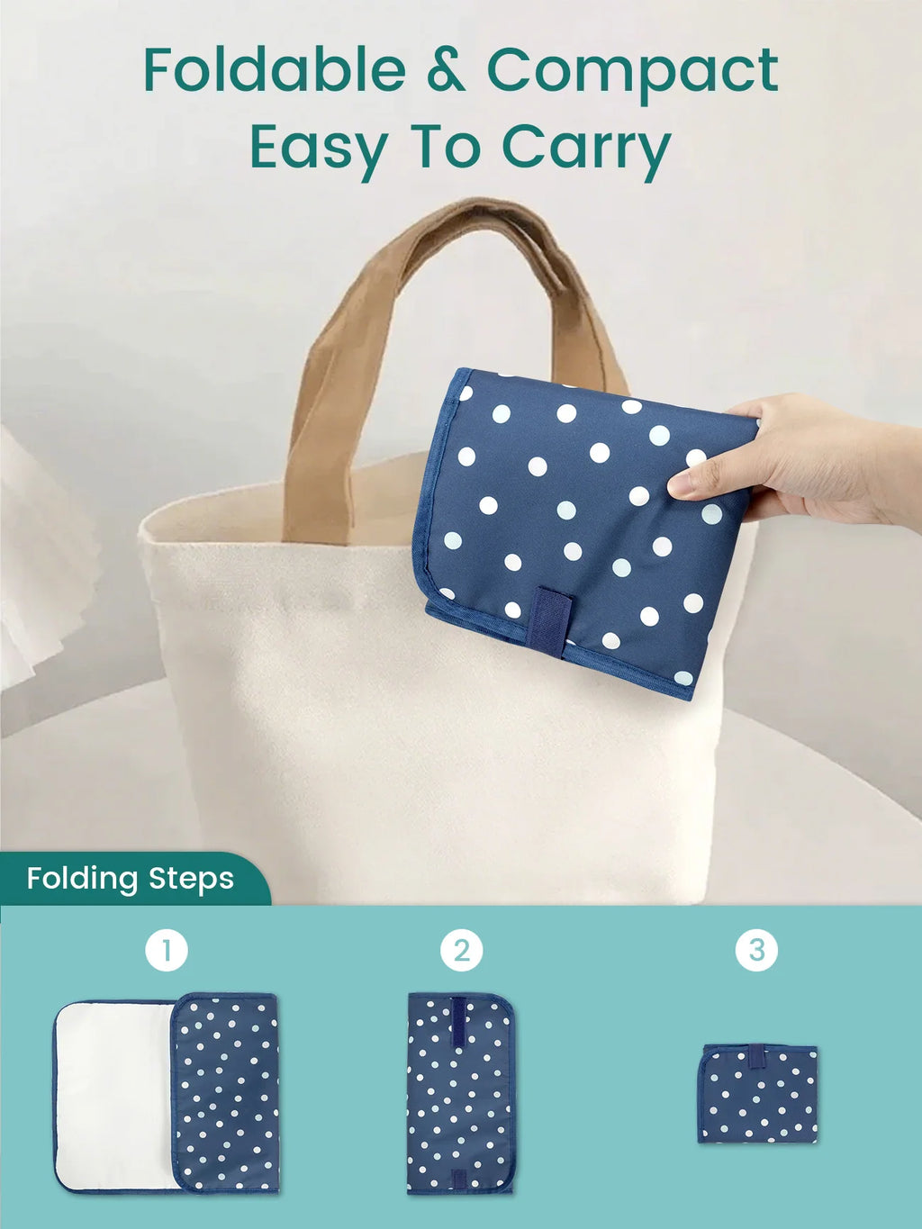 Cambiador portátil, fácil de limpiar con un paño - Alfombrilla cambiador plegable e impermeable para bolsa de pañales,