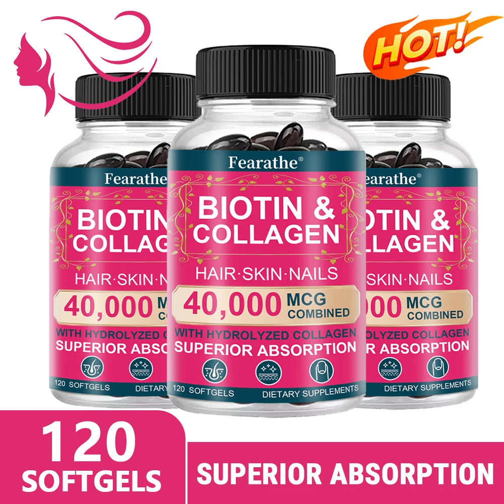 Collagen & Biotin Capsules – Hair, Skin & Nail Support with Keratin & Hyaluronic Acid