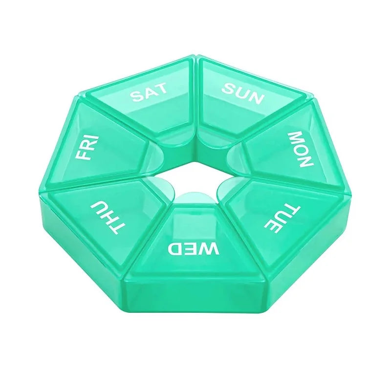 7-Day Weekly Pill Organizer – Portable Travel Medicine Case for Vitamins, Supplements & Daily Medication