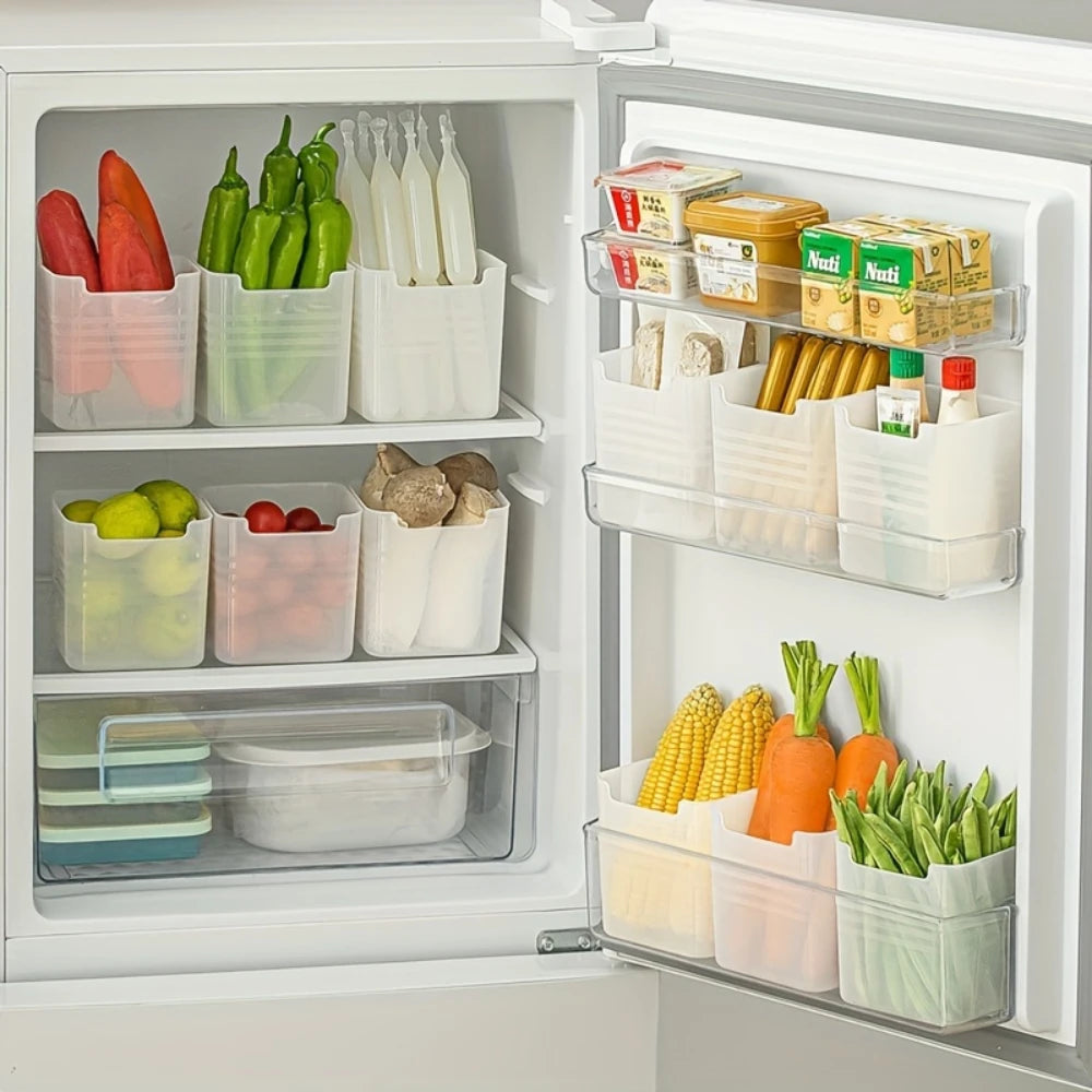 6-Pack Clear Refrigerator Storage Bins with Handles – BPA-Free Food Organizers