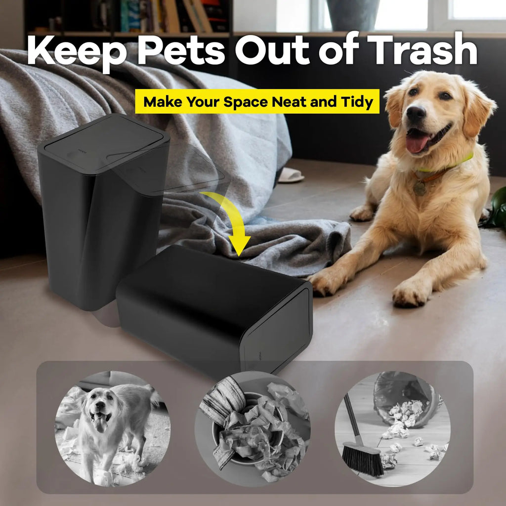 10L Bathroom Trash Can with Press Top Lid for Bedroom, Office & Small Spaces