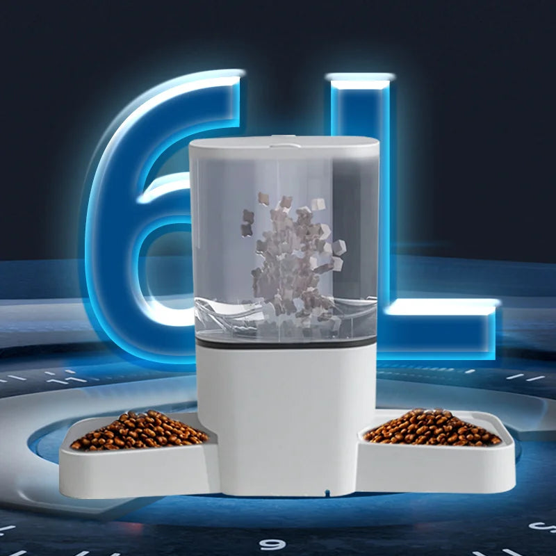 Smart Automatic Pet Feeder 6L – WiFi Tuya Food Dispenser with Timer & Stainless Steel Bowl