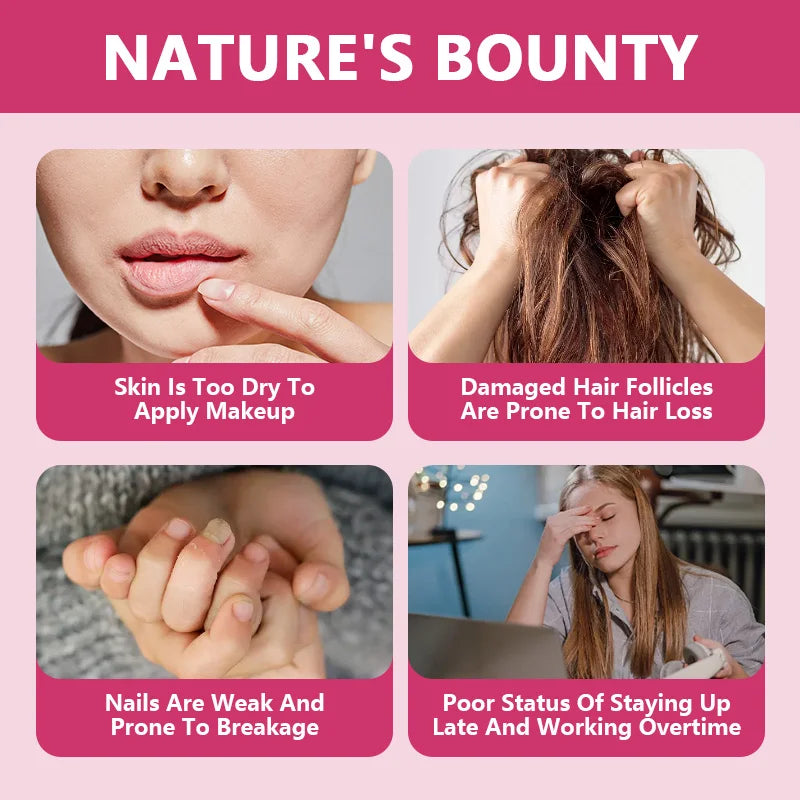 Collagen & Biotin Gummies – Hair, Skin, Nails & Joint Support with Blueberry Flavor