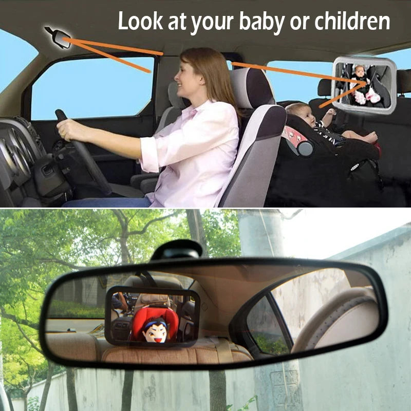 HOMEFISH Baby Car Rear View Mirror – Large Adjustable Headrest Mounted Infant Safety Mirror, Wide Angle Back Seat Baby Monitor