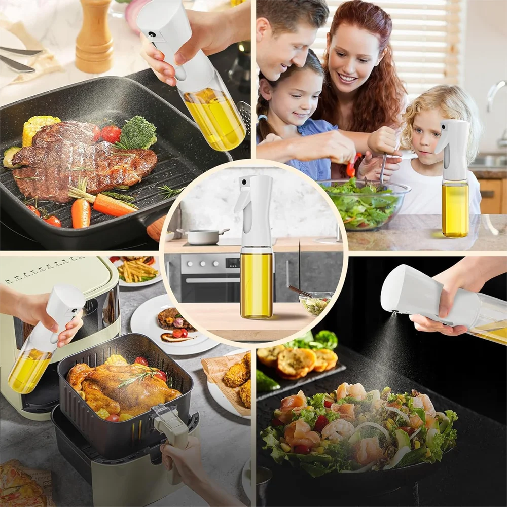 Pulverizador de aceite para cocinar - Botella pulverizadora dispensadora de aceite de oliva - Aceite y vinagre reutilizables aptos para uso alimentario, accesorios de cocina en botella pulverizadora