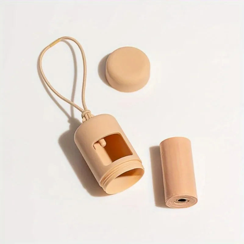 1 dispensador de bolsas de residuos para perros portátil, mini organizador de bolsas de basura para limpieza de mascotas, suministros para el hogar y la cocina