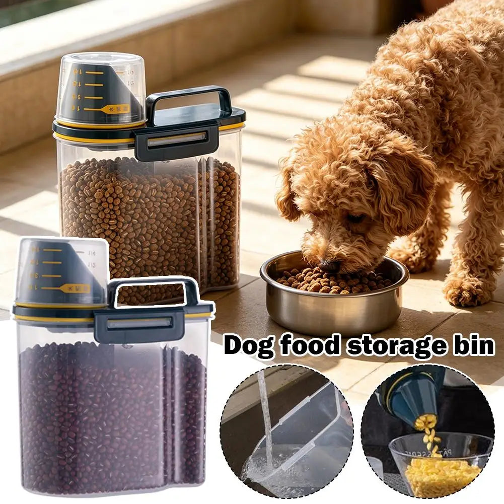 Contenedor premium para alimentos de mascotas con cierre hermético - Duradero, gran capacidad, fácil de limpiar y diseño elegante para perros y gatos