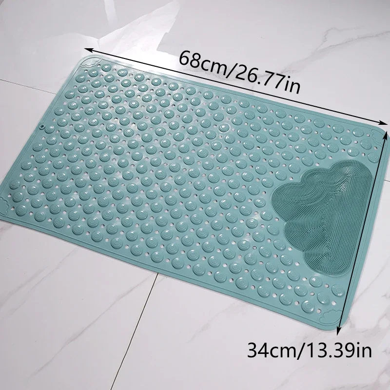 Non-Slip PVC Bath Mat – 34 × 68 cm Shower Safety Mat with Suction Cups & Massage Texture for Bathtub and Bathroom