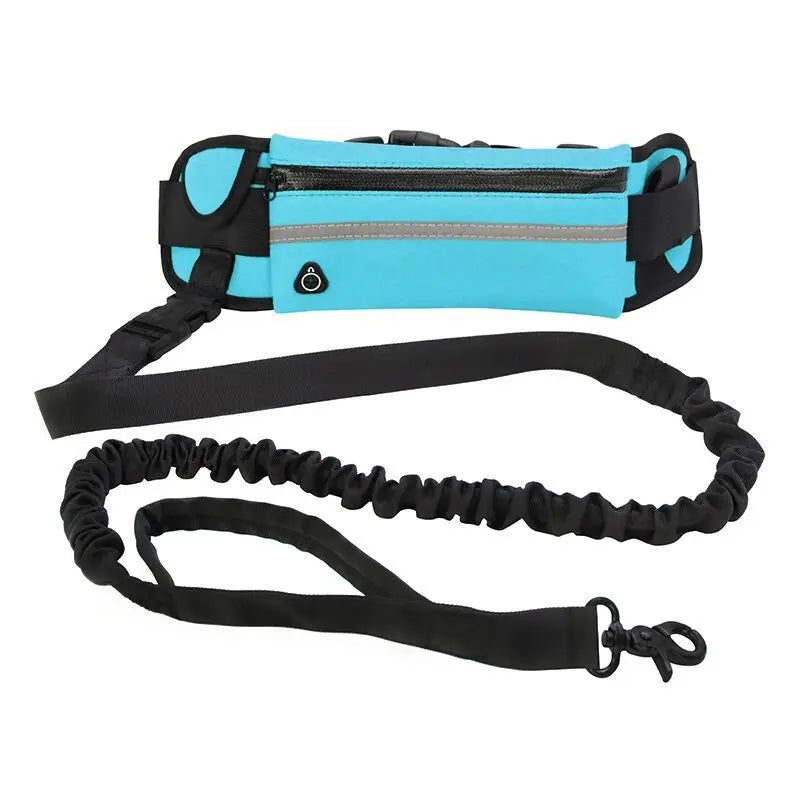 Hands-Free Dog Leash with Waist Bag – Reflective Adjustable Bungee Running Lead for Walking, Jogging & Outdoor Adventures