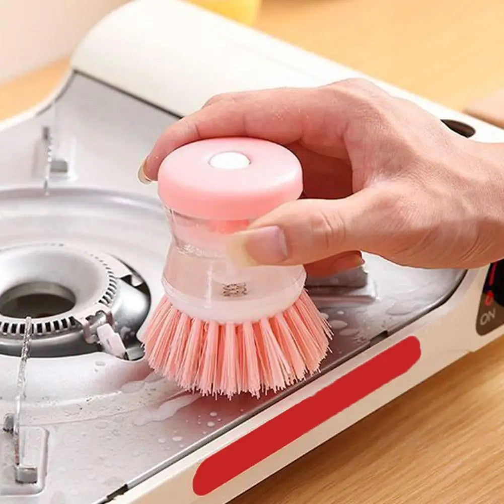 Cepillo de limpieza de cocina para lavar ollas, fregadero, diseño de astronauta, con dispensador automático de jabón líquido, accesorios de limpieza para el hogar